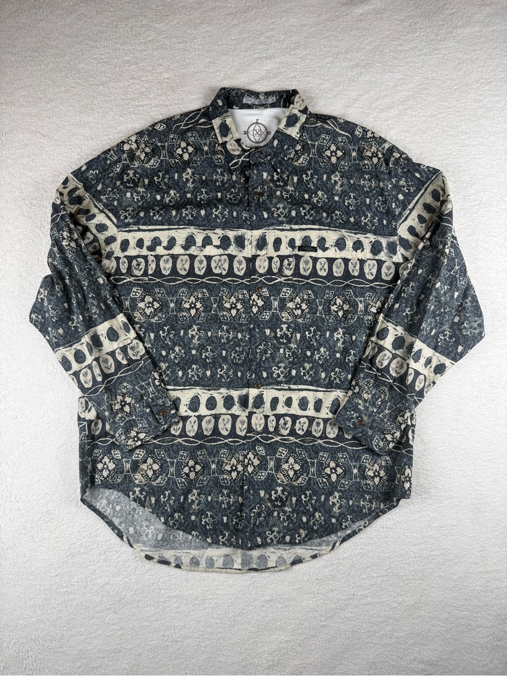 Vintage 90s Marithe Francois Girbaud Shirt Mens Large AOP Floral Button Up